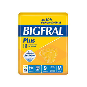 Imagem do produto Fraldas - Geriatricas Bigfral Plus M C 9 Uni