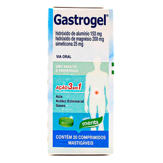 Gastrogel - 153 + 200 + 25 Mg 20 Comprimidos Mastigáveis Sabor Menta