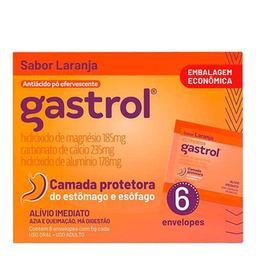 Gastrol Laranja 6 Envelopes Com 5G De Pó Efervescente