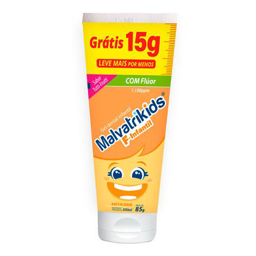 Imagem do produto Gel Dental Infantil Malvatrikids Finfantil 4+ Sabor Tuttifrutti Com 85G