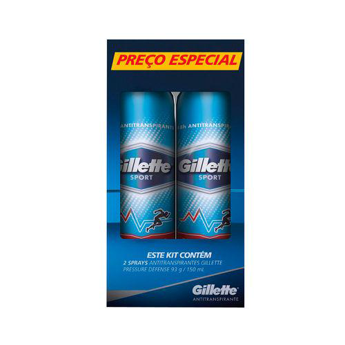 Imagem do produto Gillette Desodorante Aerosol Jato Seco Pressure Defense 105G Com 2 Unidades
