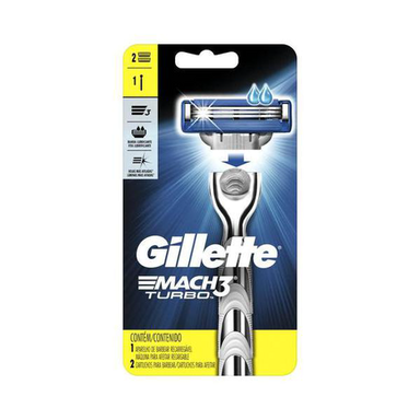Imagem do produto Gillette Mach3 Turbo Aparelho De Barba Com 2 Cartuchos