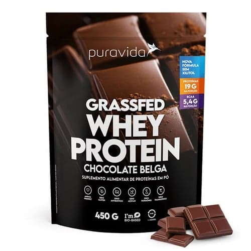 Grassfed Whey Protein Chocolate Belga 450G Pura Vida