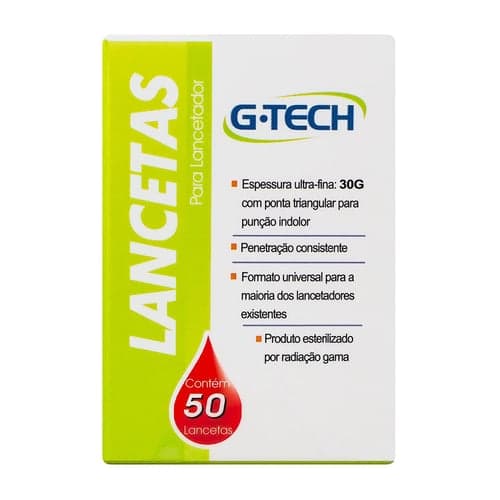 Imagem do produto Gtech Lancetas Teste Glicemia 30G 50 Unidades