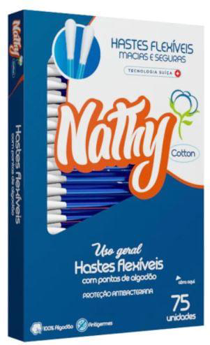 Imagem do produto Hastes Flexíveis Cotonete Higiene Bebê Adulto Nathy Kit Com 225 Unid