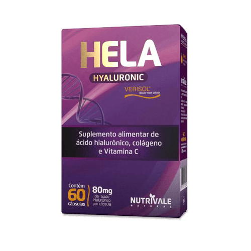 Imagem do produto Hela Ácido Hialurônico +Verisol +Vit C 60 Capsulas500mg Linduras Nutrivale