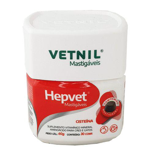 Imagem do produto Hepvet 30 Comprimidos Mastigáveis Vetnil Suplemento Cães E Gatos