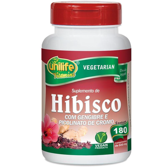 Imagem do produto Hibisco Com Gengibre 180 Comprimidos Unilife