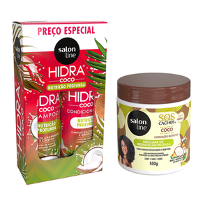 Imagem do produto Hidratação De Coco Para Cabelos Cacheados E Crespos Salon Line