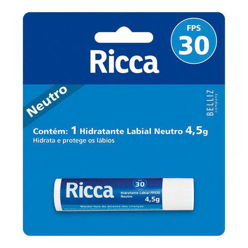 Imagem do produto Hidratante Labial Ricca Fps30 Neutro