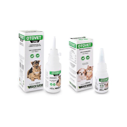 Imagem do produto Higienizador Auditivo Otovet Limp Para Cães E Gatos 100Ml + Solução Otológica Otovet 20Ml
