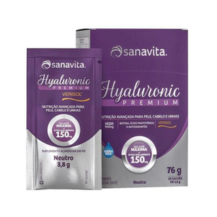 Imagem do produto Hyaluronic Premium Verisol Sanavita Sabor Neutro Com 20 Saches De 3,8G Cada