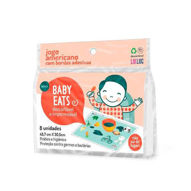 Imagem do produto Jogo Americano Infantil Com Bordas Adesivas Likluc Baby Eats Com 8 Unidades