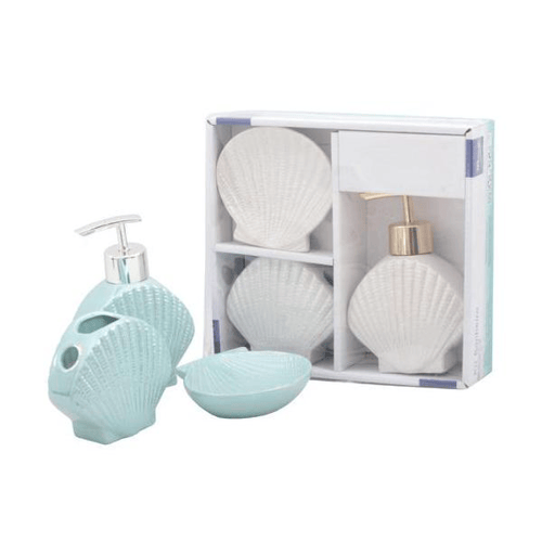 Imagem do produto Jogo Para Banheiro De Porcelana Wincy Ariel Shell Com 3 Peças Cores Sortidas