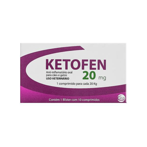 Imagem do produto Ketofen 20Mg Para Cães Uso Veterinário Com 10 Comprimidos