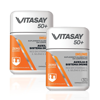 Imagem do produto Kit 02 Suplemento Alimentar Vitasay 50+ Imune 30 Comprimidos