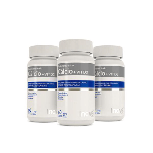 Imagem do produto Kit 03 Cálcio + Vitamina D3 C/ 60 Cápsulas Cada Inove Nutrition