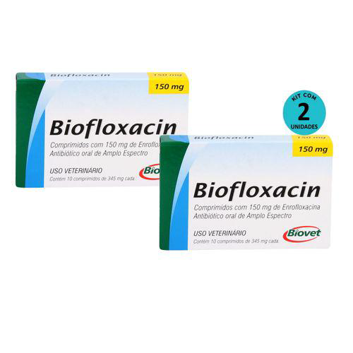Imagem do produto Kit 2 Biofloxacin 150Mg C/ 10 Comprimidos Biovet Kit 2 Biofloxacin 150Mg C/ 10 Comprimidos Biovet