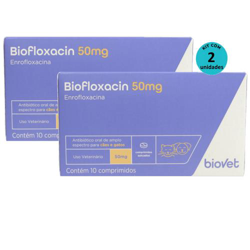 Kit 2 Biofloxacin 50Mg C/ 10 Comprimidos Biovet