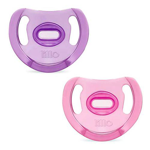 Imagem do produto Kit 2 Chupeta Lillo Soft Comfort 100 Silicone Anatomica Tamanho 1 Rosa E Lilas Menina
