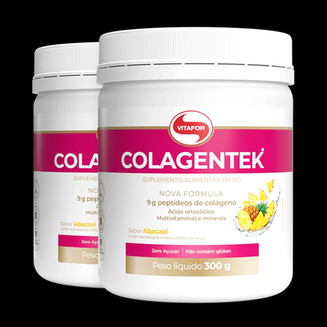 Imagem do produto Kit 2 Colágeno Hidrolisado Colagentek Vitafor 300G Abacaxi