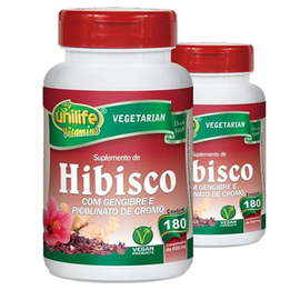 Imagem do produto Kit 2 Hibisco Com Gengibre 180 Comprimidos Unilife