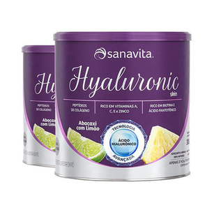 Imagem do produto Kit 2 Hyaluronic Ácido Hialurônico Skin Da Sanavita Abacaxi Com Limão 270G