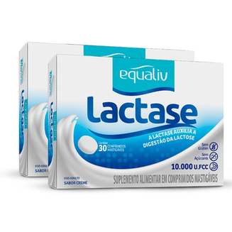 Imagem do produto Kit 2 Lactase Equaliv 30 Comprimidos Mastigáveis