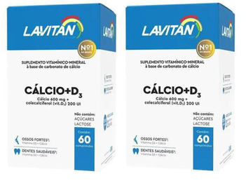 Kit 2 Lavitan Cálcio + D3 Com 60 Cápsulas
