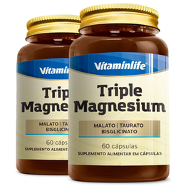 Imagem do produto Kit 2 Triple Magnesium Vitaminlife 260 Mg 60 Cápsulas