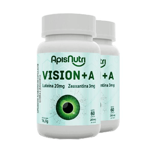 Imagem do produto Kit 2 Vision+A Luteína E Zeaxantina 60 Cápsulas 280Mg Apisnutri