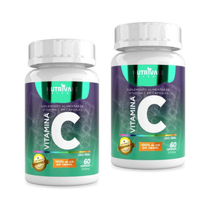 Imagem do produto Kit 2X Vitamina C Ácido Ascórbico 60 Cápsulas Nutrivale