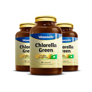 Imagem do produto Kit 3 Chlorella Green Vitaminlife 90 Cápsulas
