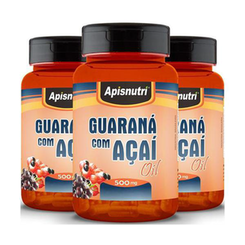 Imagem do produto Kit 3 Guaraná Com Açaí Oil Apisnutri 500Mg 60 Cápsulas