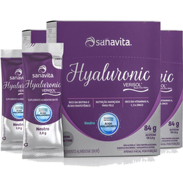 Imagem do produto Kit 3 Hyaluronic Ácido Hialurônico Com Colágeno Verisol Da Sanavita 30 Sachês