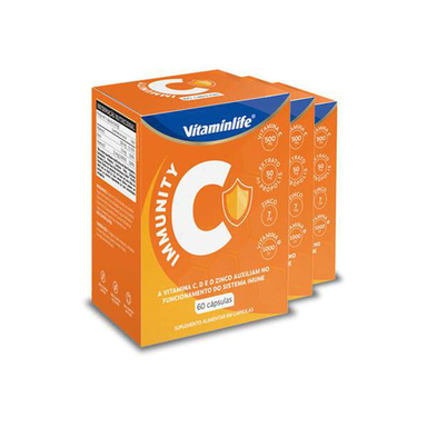 Imagem do produto Kit 3 Immunity C Vitaminlife 60 Cápsulas