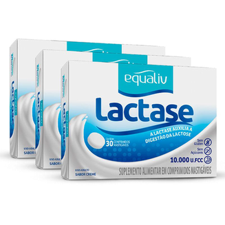 Imagem do produto Kit 3 Lactase Equaliv 30 Comprimidos Mastigáveis