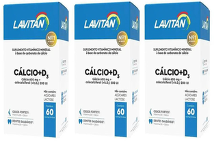 Kit 3 Lavitan Cálcio + D3 Com 60 Cápsulas