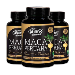 Imagem do produto Kit 3 Maca Peruana Premium 550Mg Unilife 120 Cápsulas