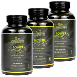 Imagem do produto Kit 3 Power Ômega 3 + Vitamina E 60 Cápsulas Betterlife