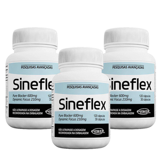 Imagem do produto Kit 3 Sineflex 3X 150 Caps Power Supplements Sanibras