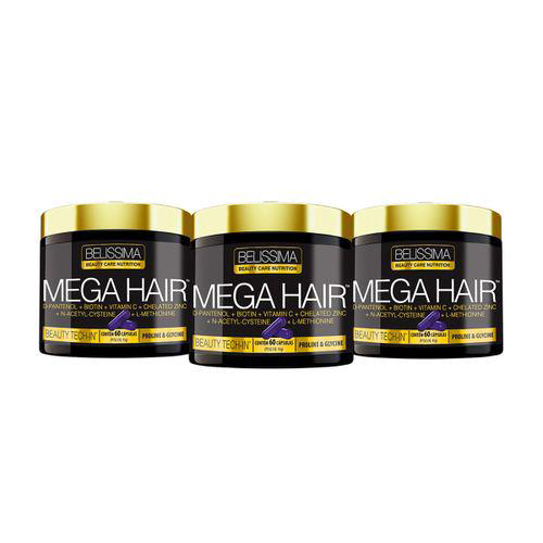 Imagem do produto Kit 3X Mega Hair 60 Caps Belíssima