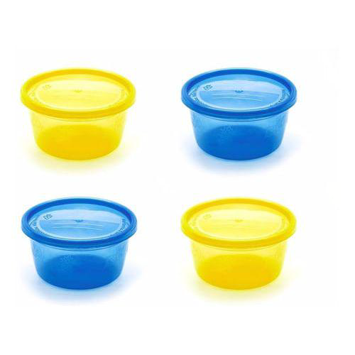 Imagem do produto Kit 4 Potes Infantis Multiuso 236Ml Infanti Azul E Amarelo