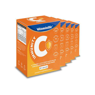 Imagem do produto Kit 5 Immunity C Vitaminlife 60 Cápsulas