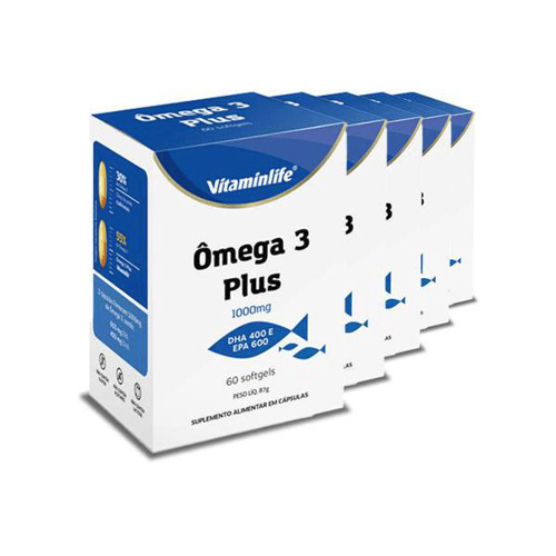 Imagem do produto Kit 5 Ômega 3 Plus 1000Mg Vitaminlife 60 Cápsulas