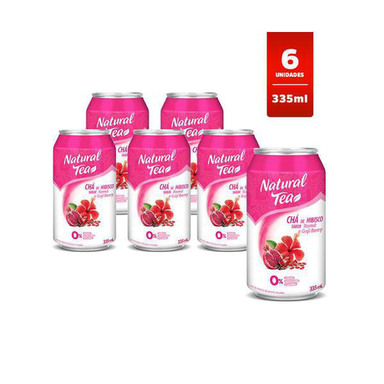 Imagem do produto Kit 6 Chás De Hibisco Romã E Goji Berry Natural Tea 335 Ml Engradado