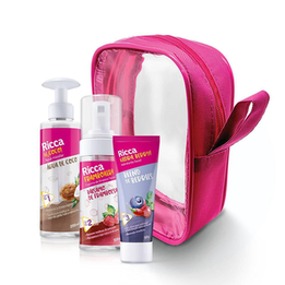 Imagem do produto Kit Agua Micelar H2coco + Espuma De Limpeza + Hidratante Facial Ricca Ganhe Necessaire