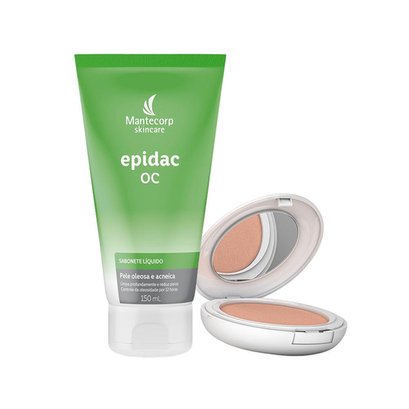 Imagem do produto Kit Antioleosidade Mantecorp Sabonete Líquido Facial E Protetor Solar Em Pó Facial Fps 50 Clara