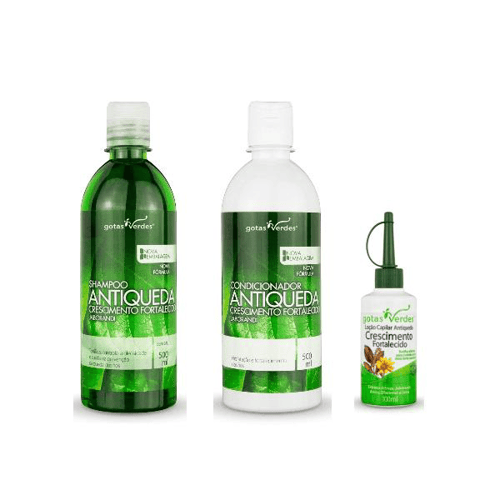 Imagem do produto Kit Antiqueda Crescimento Fortalecido Jaborandi Shampoo + Condicionador + Loção Capilar Gotas Verdes