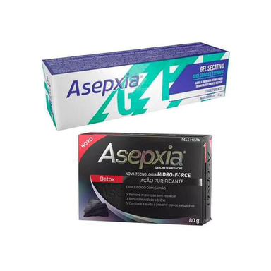 Imagem do produto Kit Asepxia Gel Secativo E Sabonete Detox Cravos Espinhas